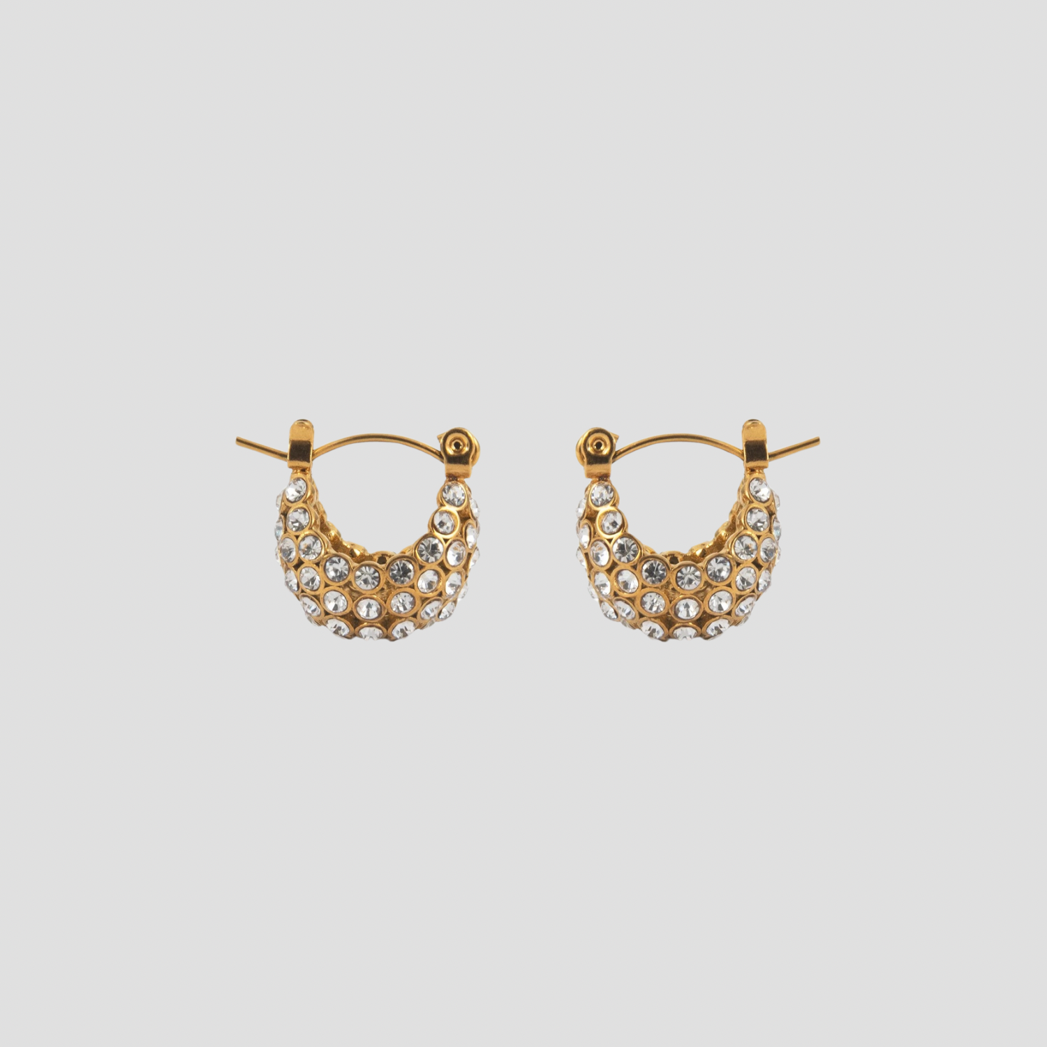 Mini Huggie Pavé Gem Hoop Earrings - GRISÉ NYC 1