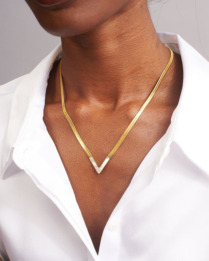 Moonshine V 18k Gold Snake Necklace - GRISÉ NYC 1