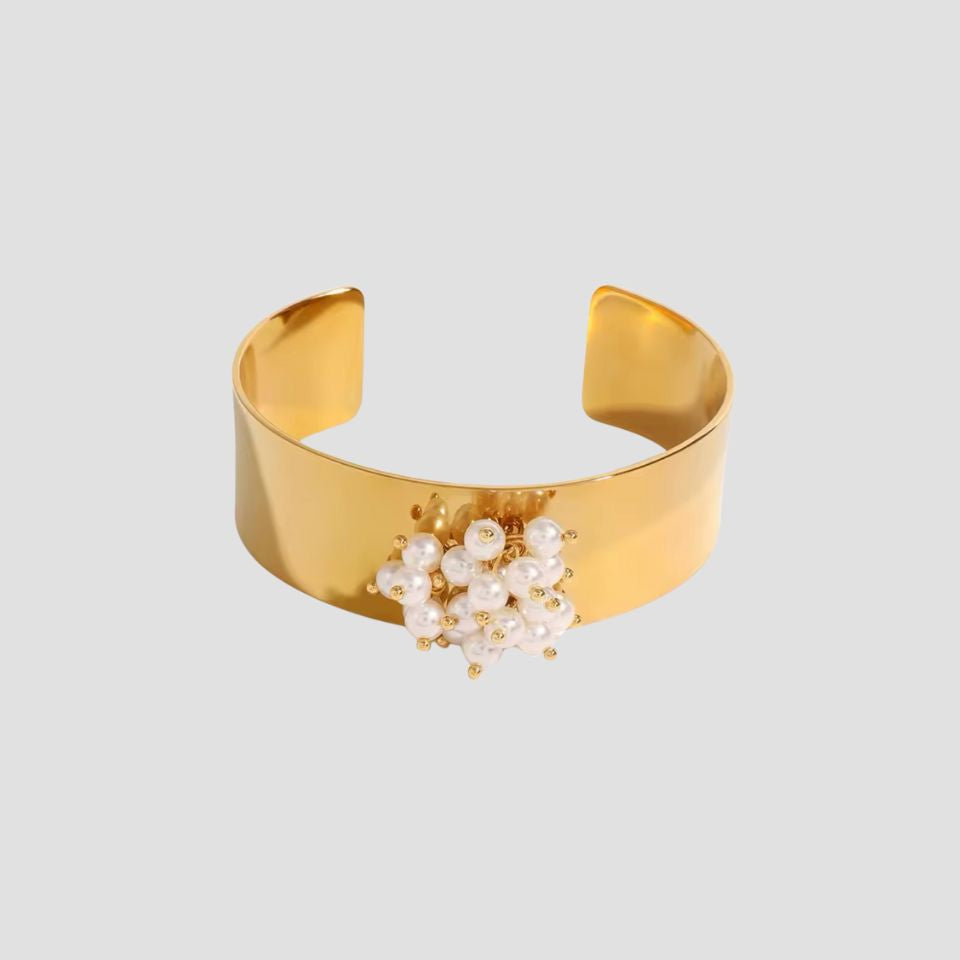 Perlitas 18k Gold Cuff Bracelet