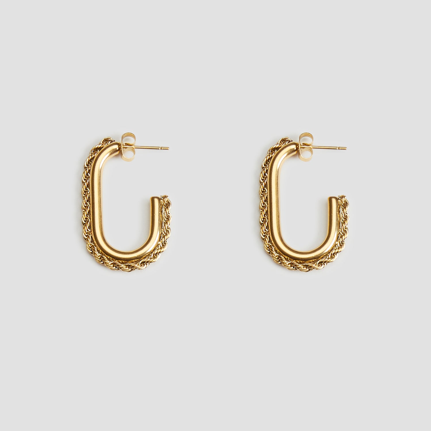 Midi Rope Chain Earrings - Gold - GRISÉ NYC 1