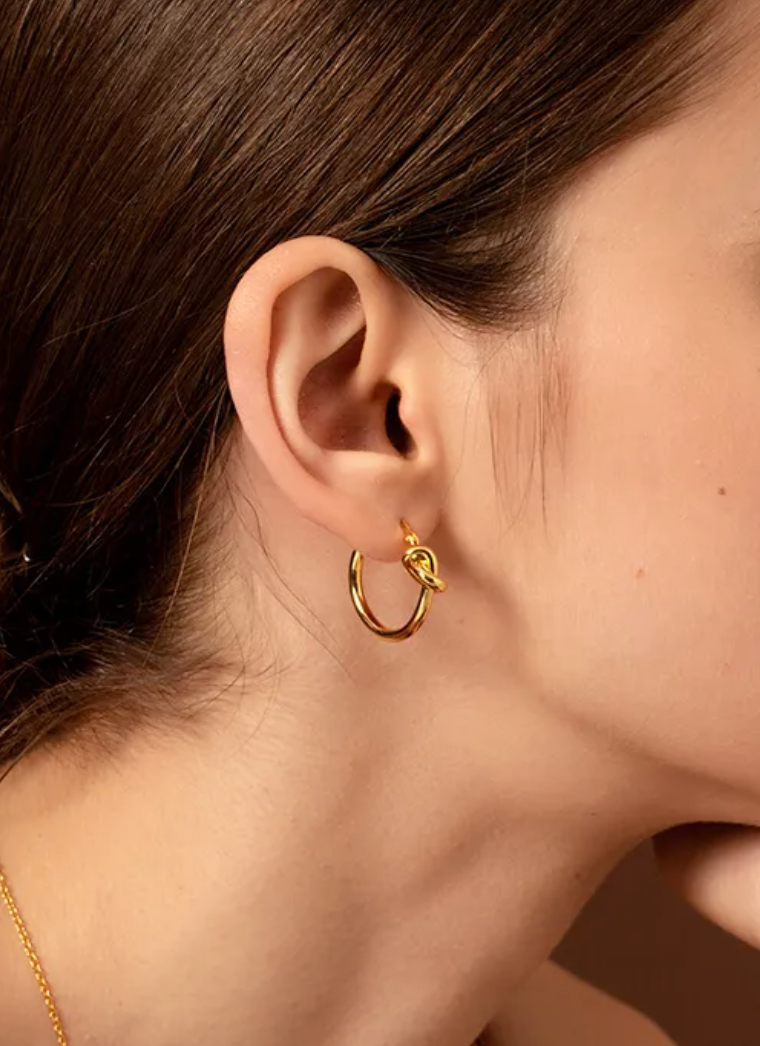 Vintage Knot Hoop 18k Gold Hoop Earrings - Premium Earrings from GRISE NYC - Just $56! Shop now at GRISÉ NYC