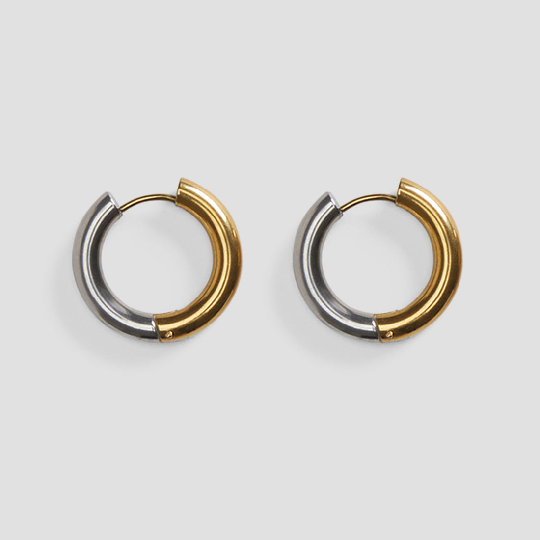 Stainless Steel 2-Tone Gold Hoops Earrings - GRISÉ NYC 1