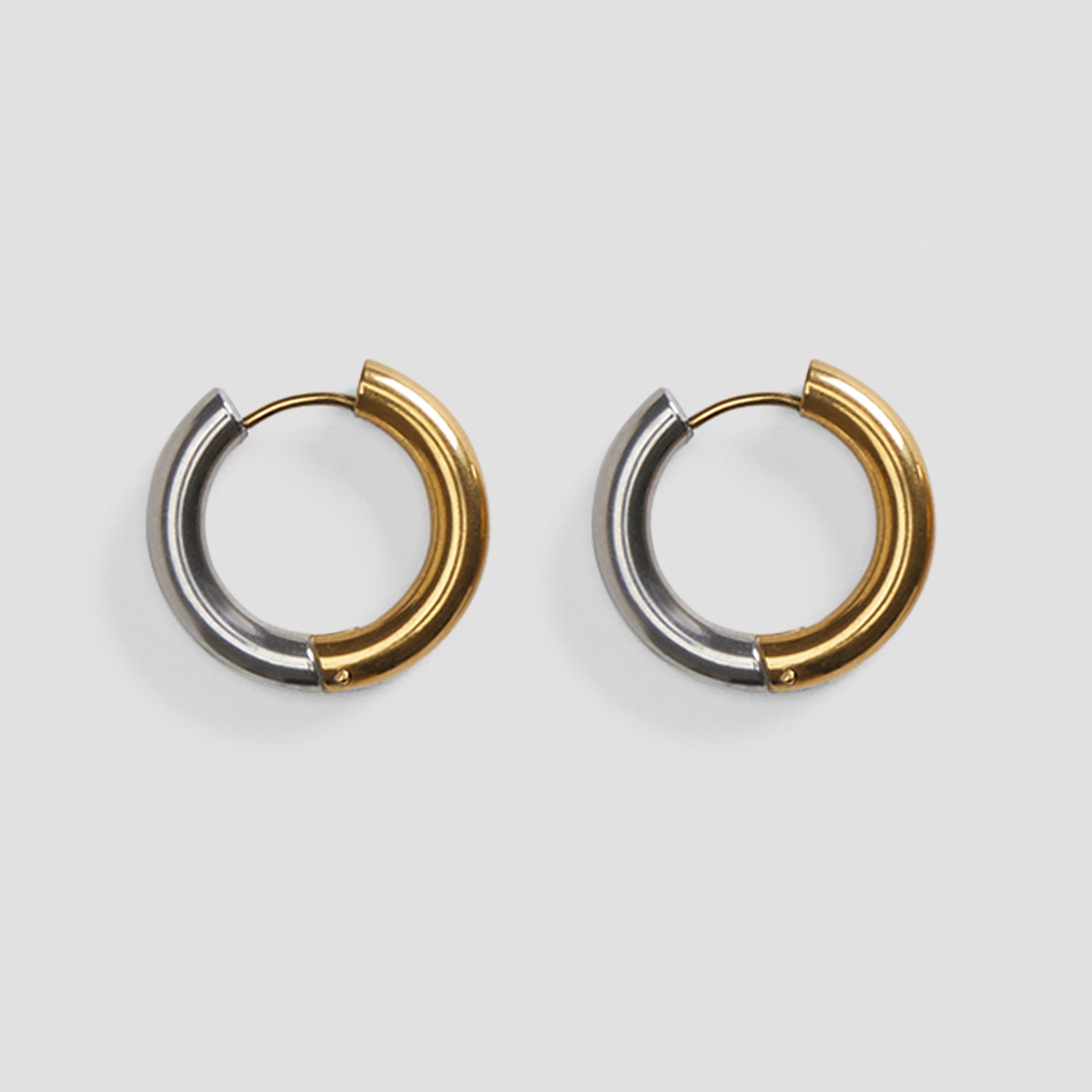 Stainless Steel 2-Tone Gold Hoops Earrings - GRISÉ NYC 1