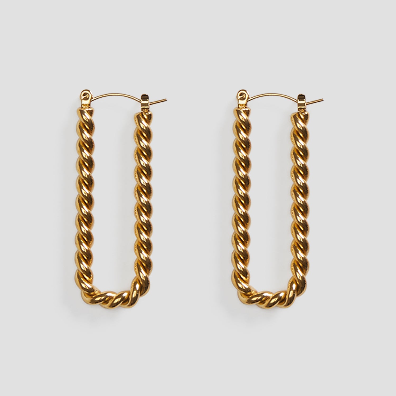 Twisted Oblong 18k Gold Rectangle Earrings - Premium Earrings from GRISE NYC - Just $46! Shop now at GRISÉ NYC