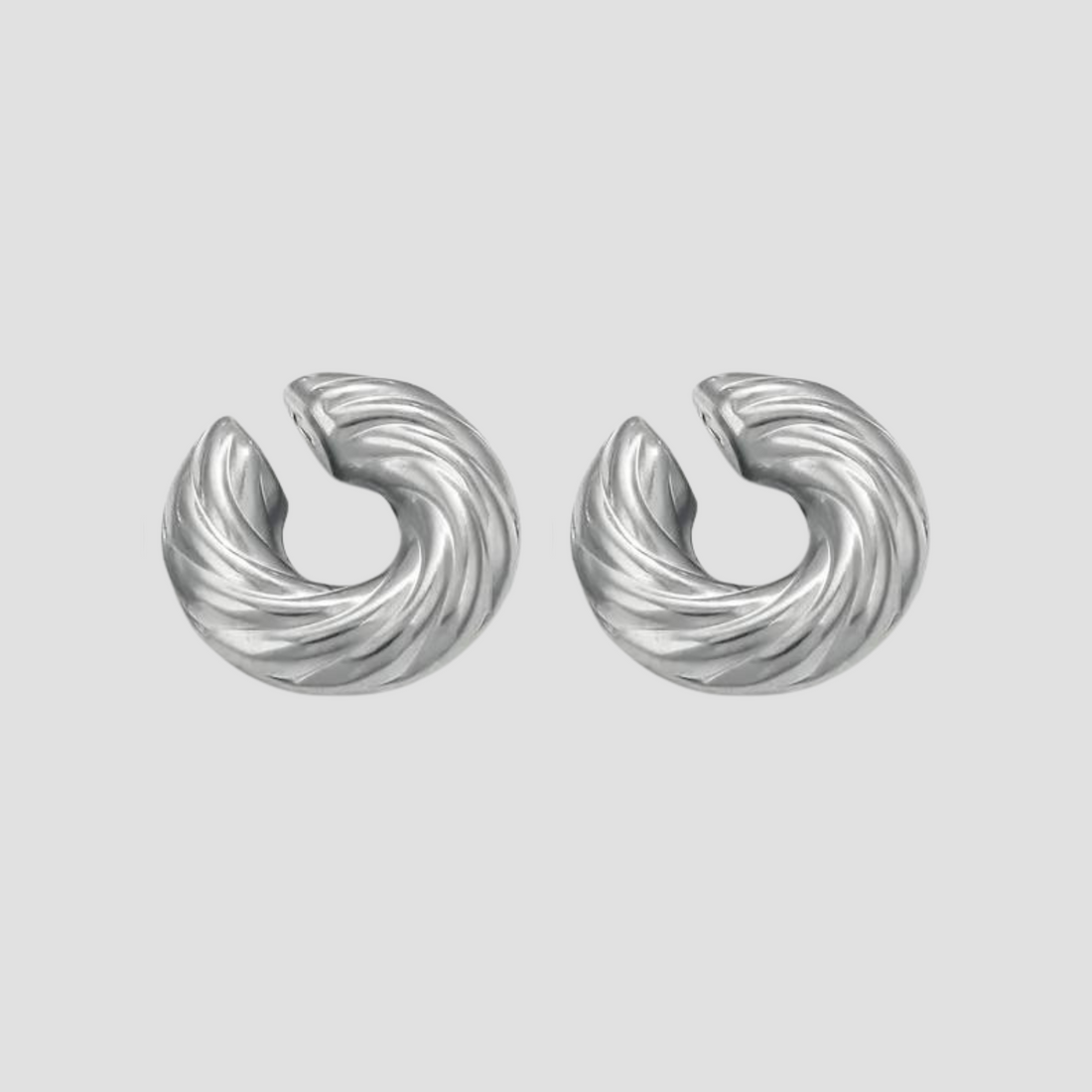 Chunky Swirl Steel Ear Cuff