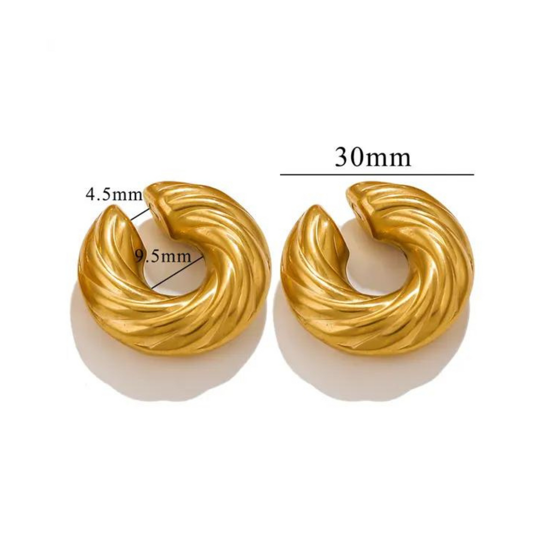 Chunky Swirl 18k Gold Ear Cuff