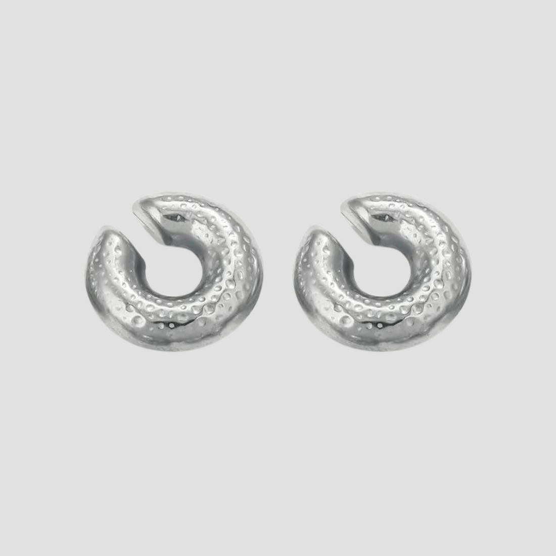 Chunky Crater Steel Ear Cuff