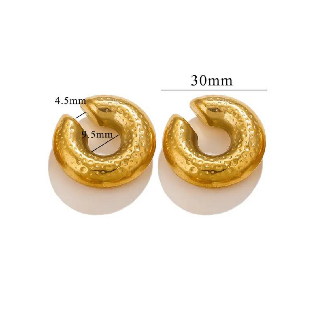 Chunky Crater 18k Gold Ear Cuff