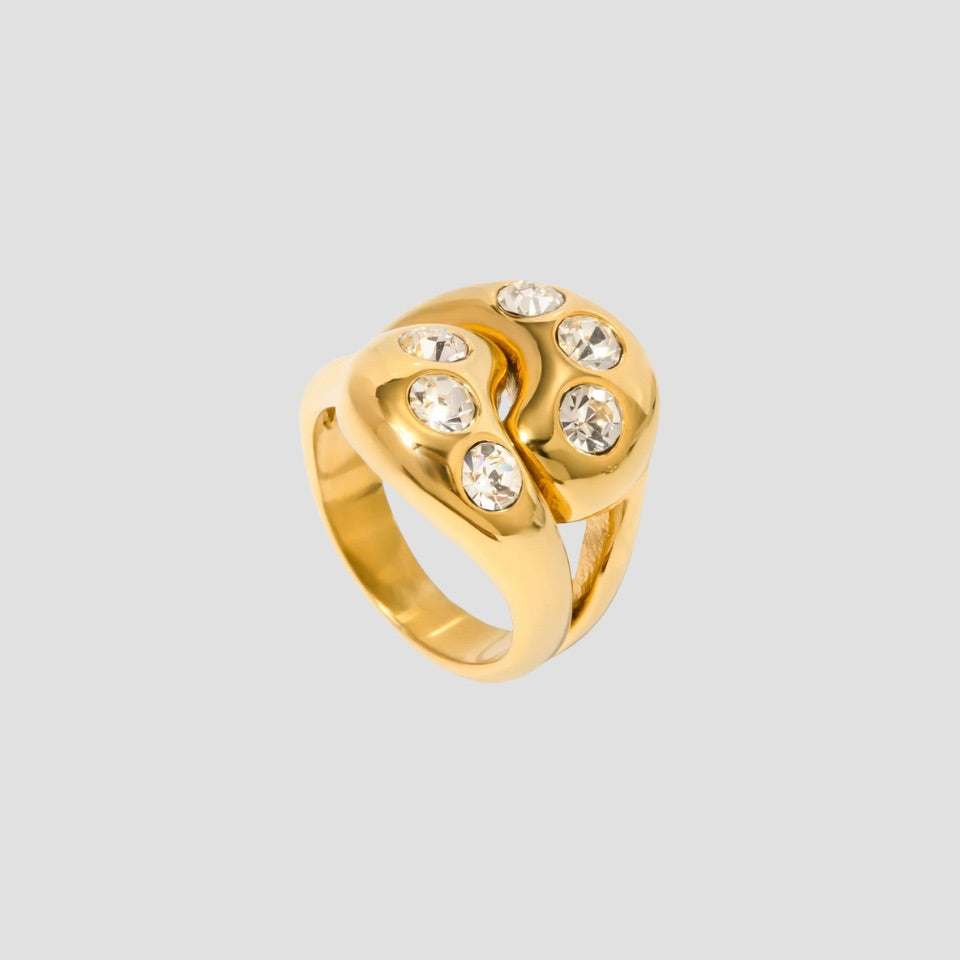 Ying Yang Gem 18k Gold Ring